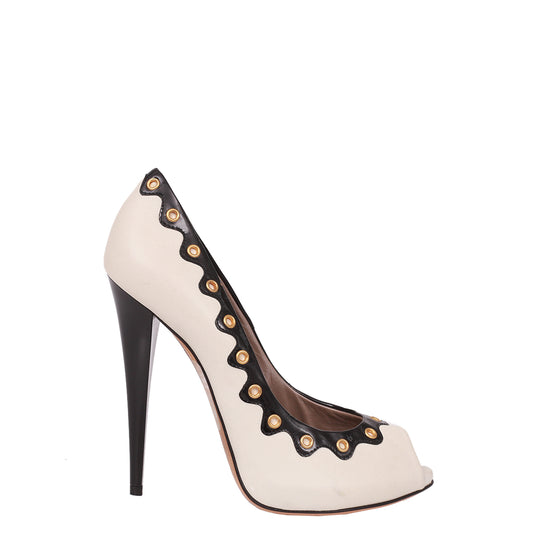 Sapato Peep Toe Versace Off White TAM. 35,5 BR