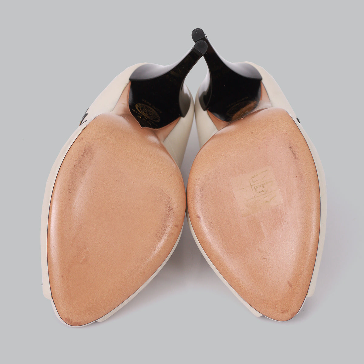 Sapato Peep Toe Versace Off White TAM. 35,5 BR