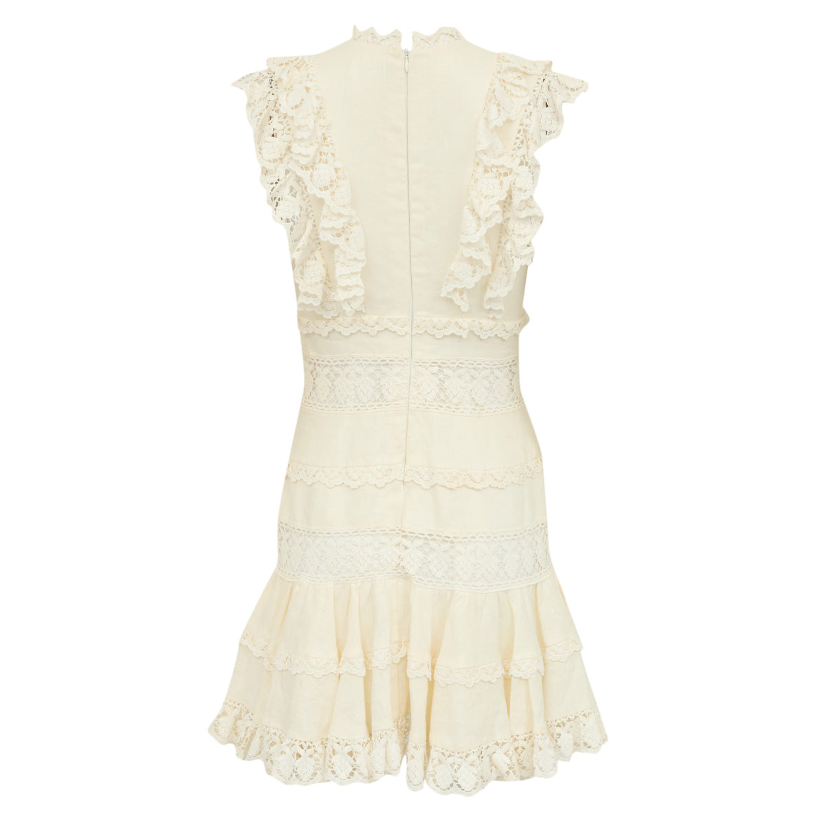 Vestido Zimmermann Off-White com babados Tam. P
