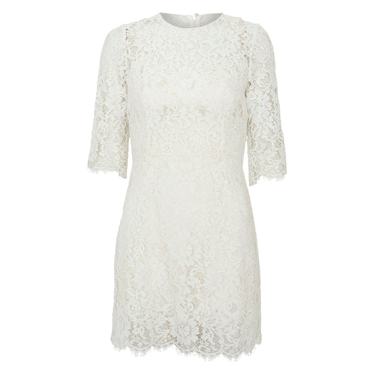 Vestido Dolce & Gabbana Renda Off White Tam. 40 Br