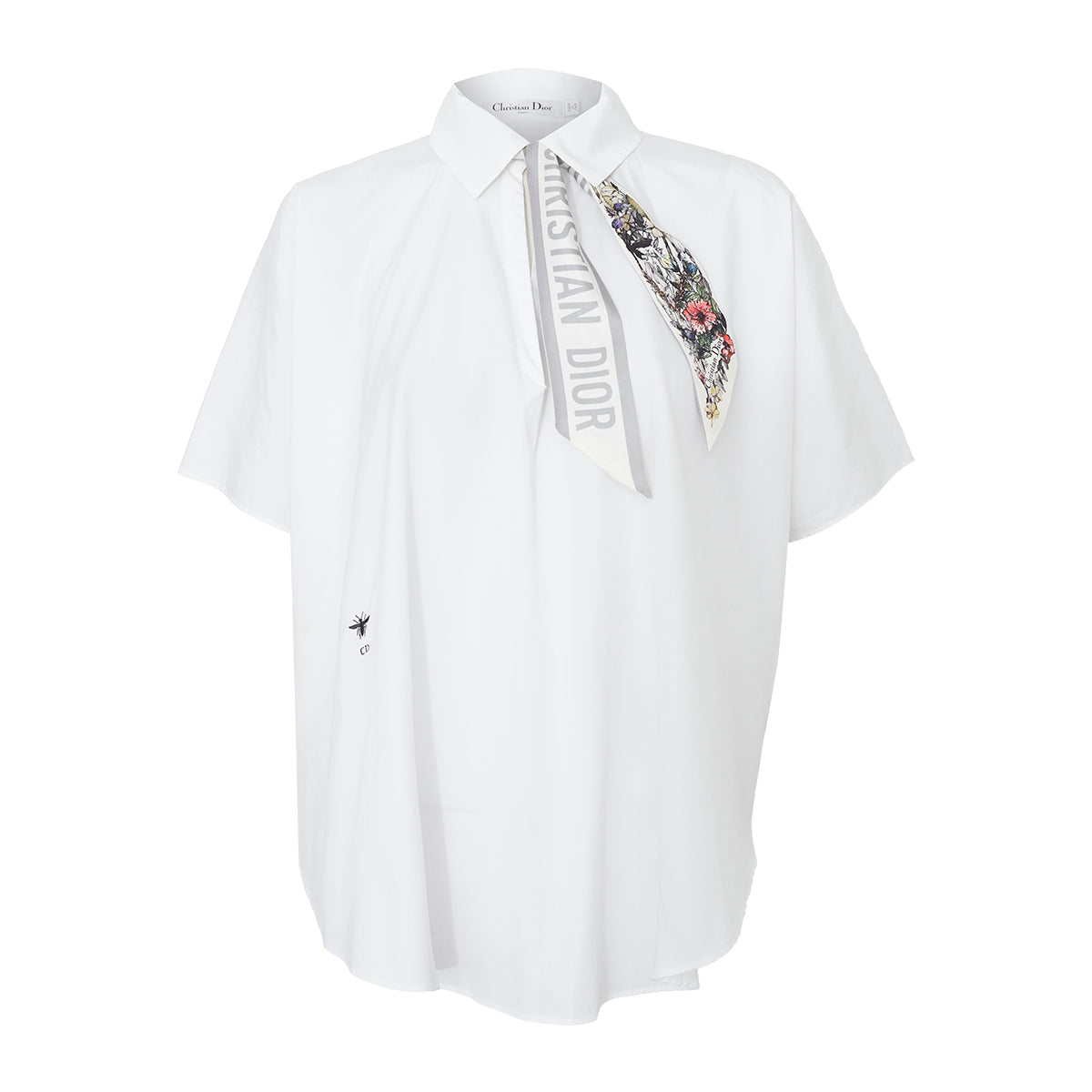Camisa Christian Dior Branca com Lenço Tam. 42 Br