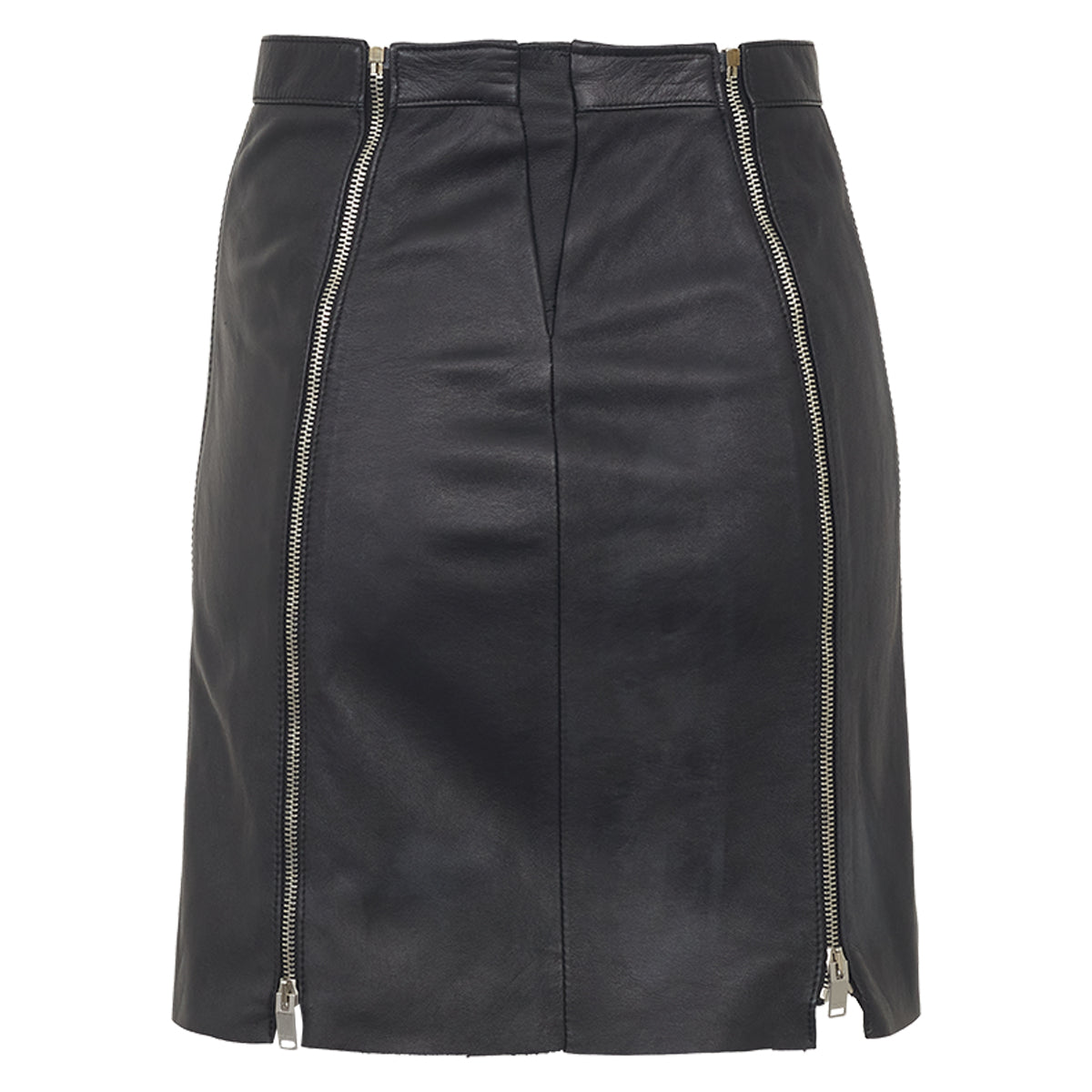 Saia Saint Laurent Couro Preta Tam. 34 br