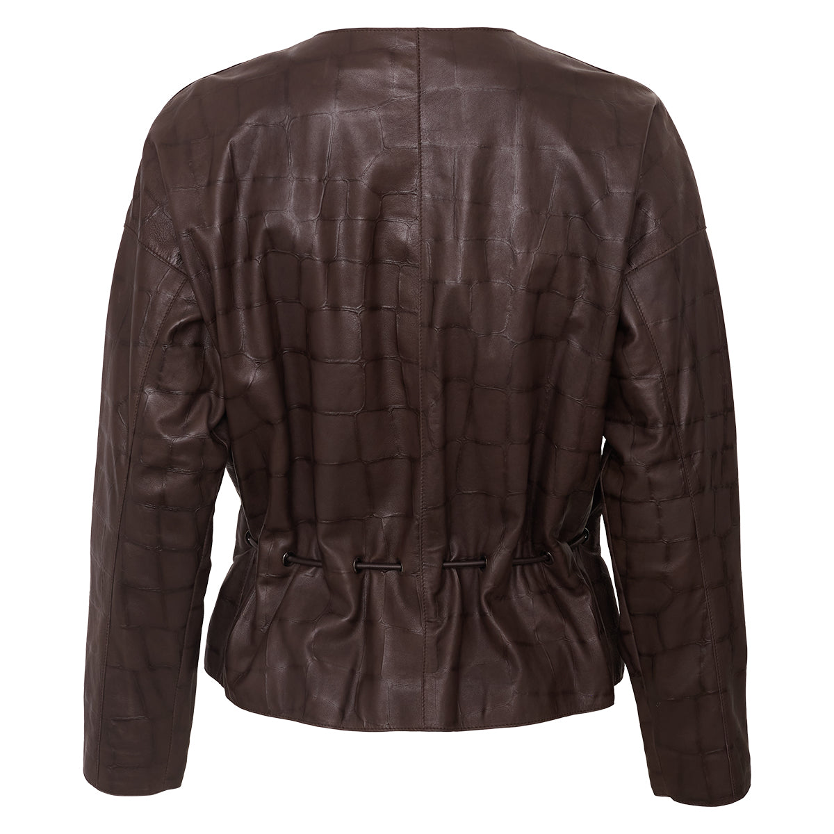 Jaqueta Giorgio Armani Couro Marrom Tam. 40 Br