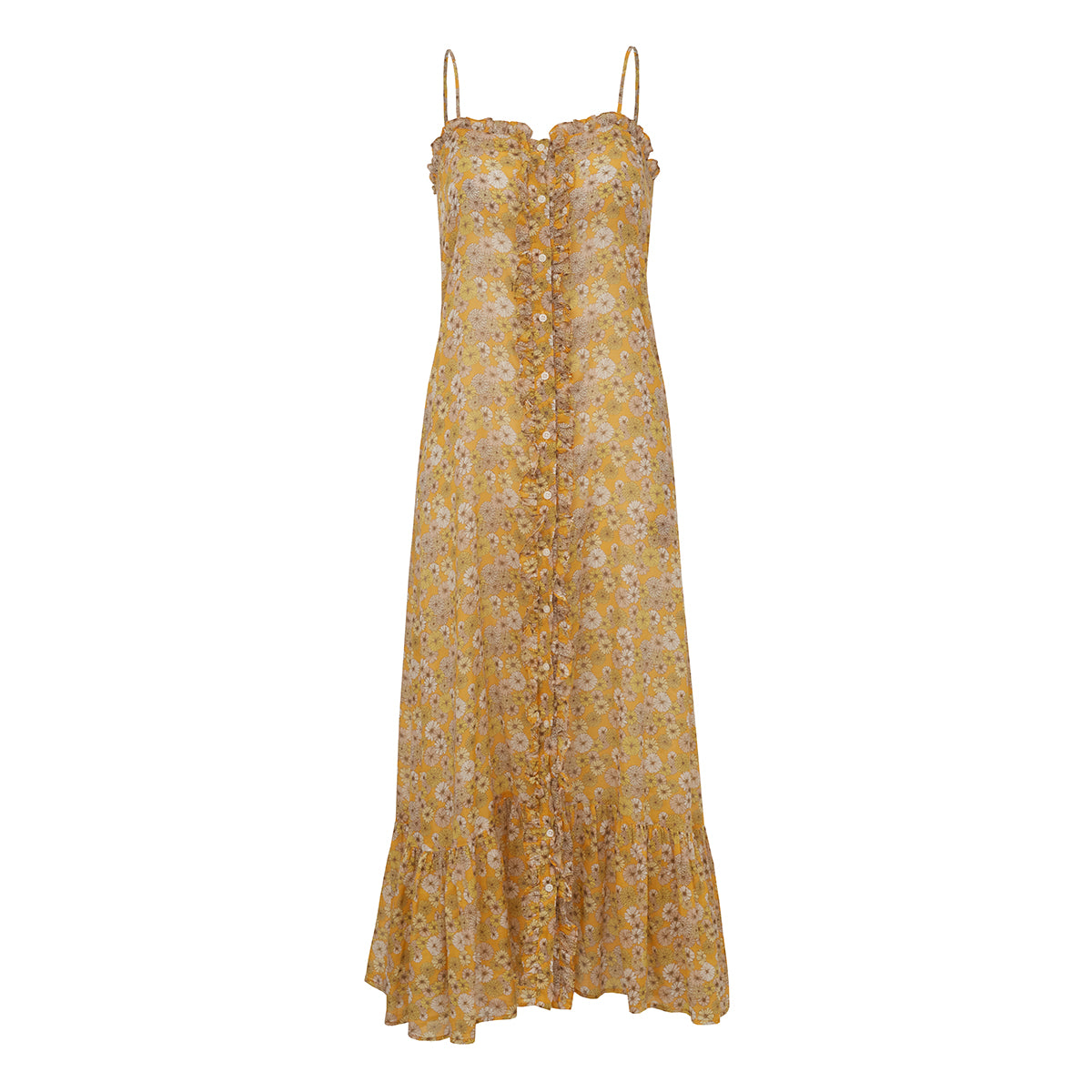 Vestido Lisa Marie Fernandes Amarelo Florido Tam. 36 Br – Peguei Bode