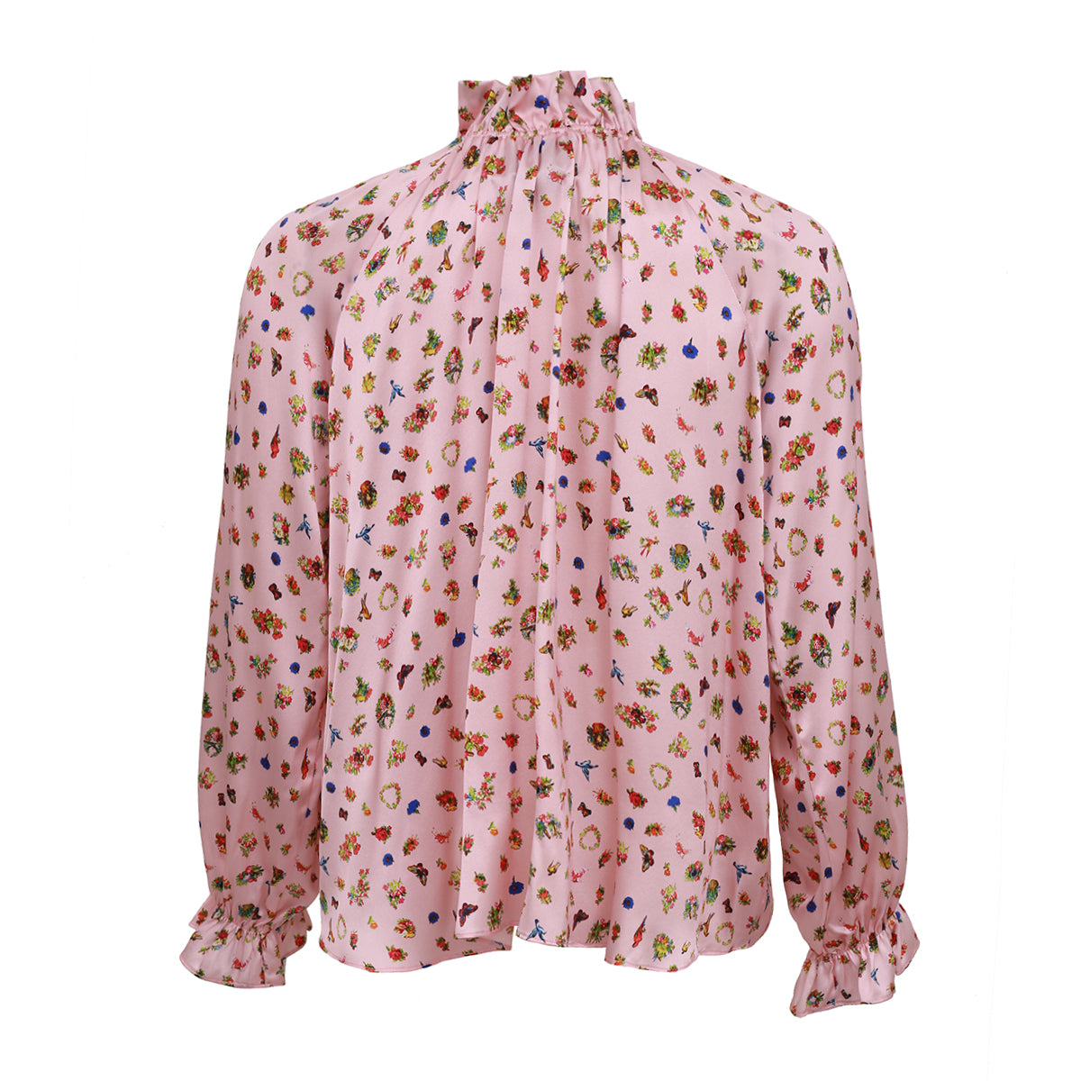 Blusa Cynthia Rowley Rosa Estampada Tam. PP Br