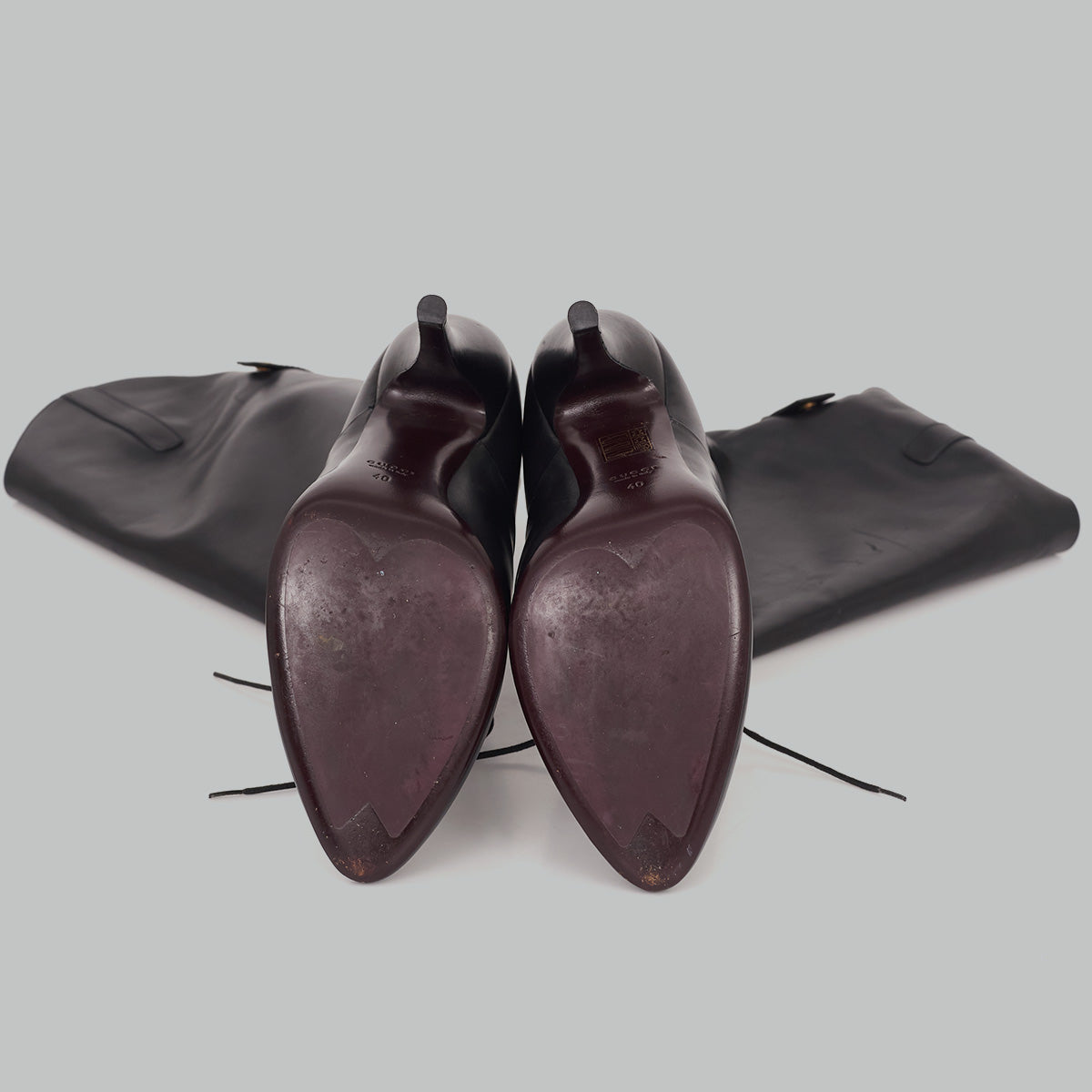 Bota Gucci Preta Cano Alto Tam. 38 Br