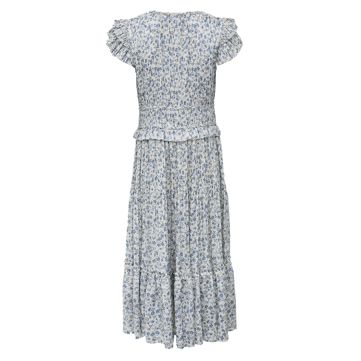 Vestido Polo Longo Floral Branco Tam. M