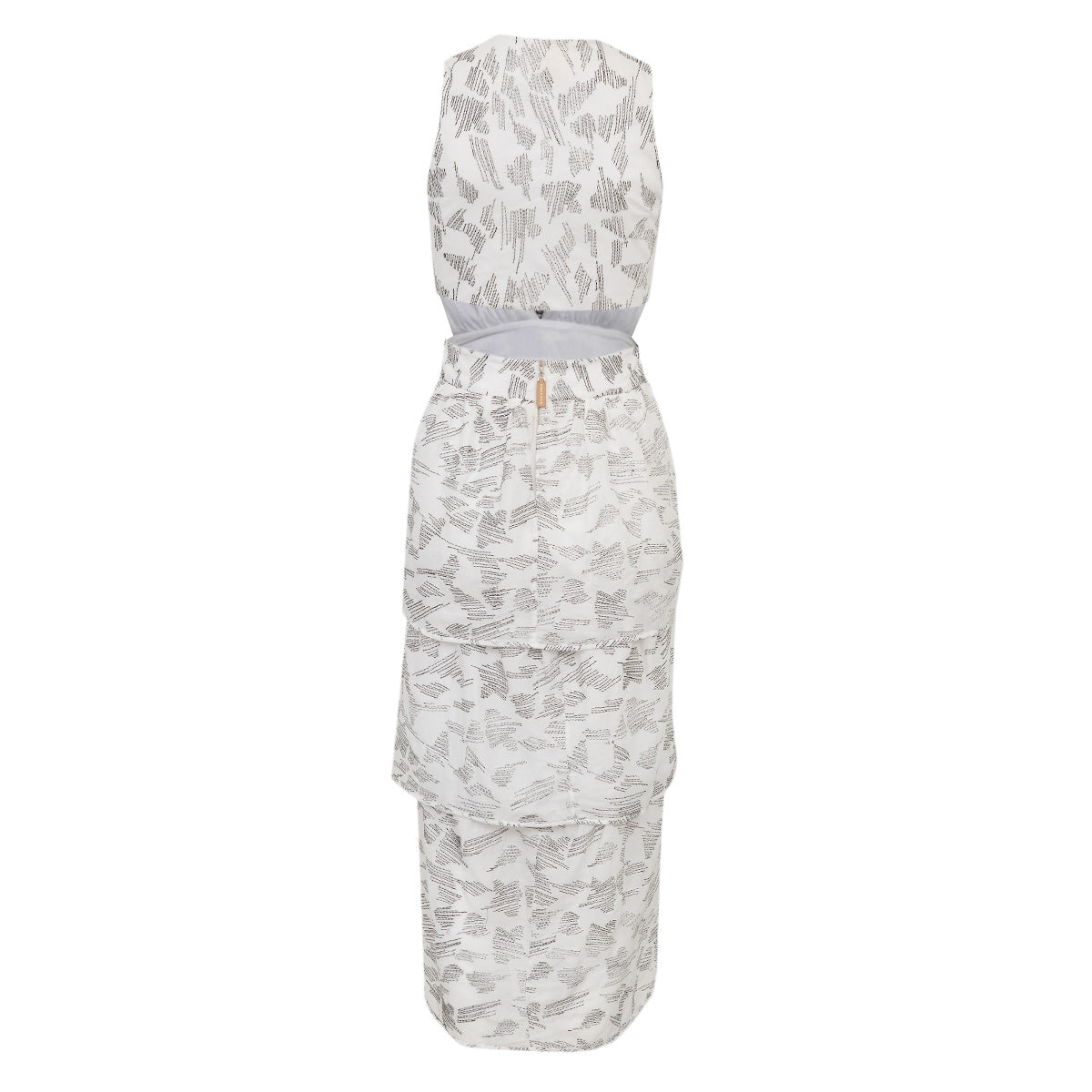 Vestido Paula Raia Branco risca Preto Tam. 38 BR