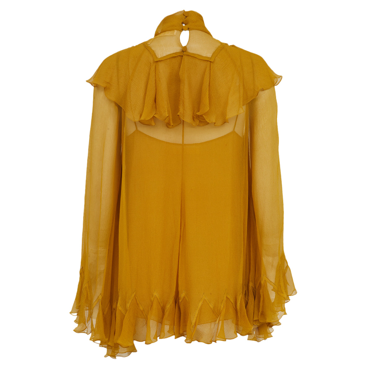 Blusa Chloe Seda Amarelo Mostarda Tam 34 Br