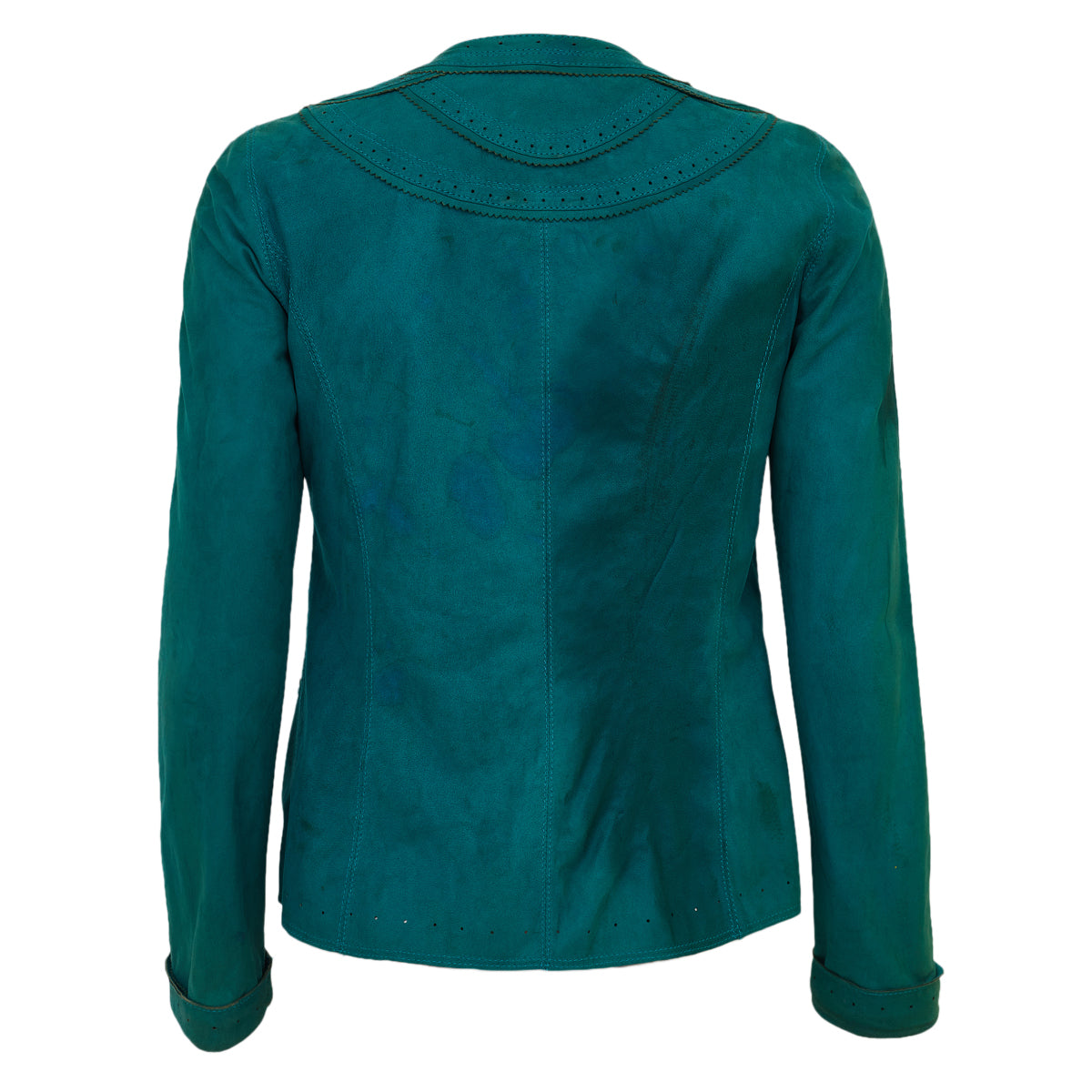 Jaqueta Roberto Cavalli Couro Verde Tam 38 Br