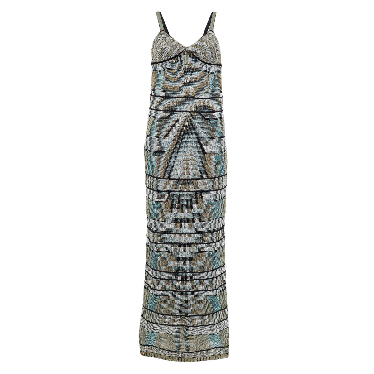 Bolsas . Vestido Missoni Estampa Bege e Azul Tam 36 Br