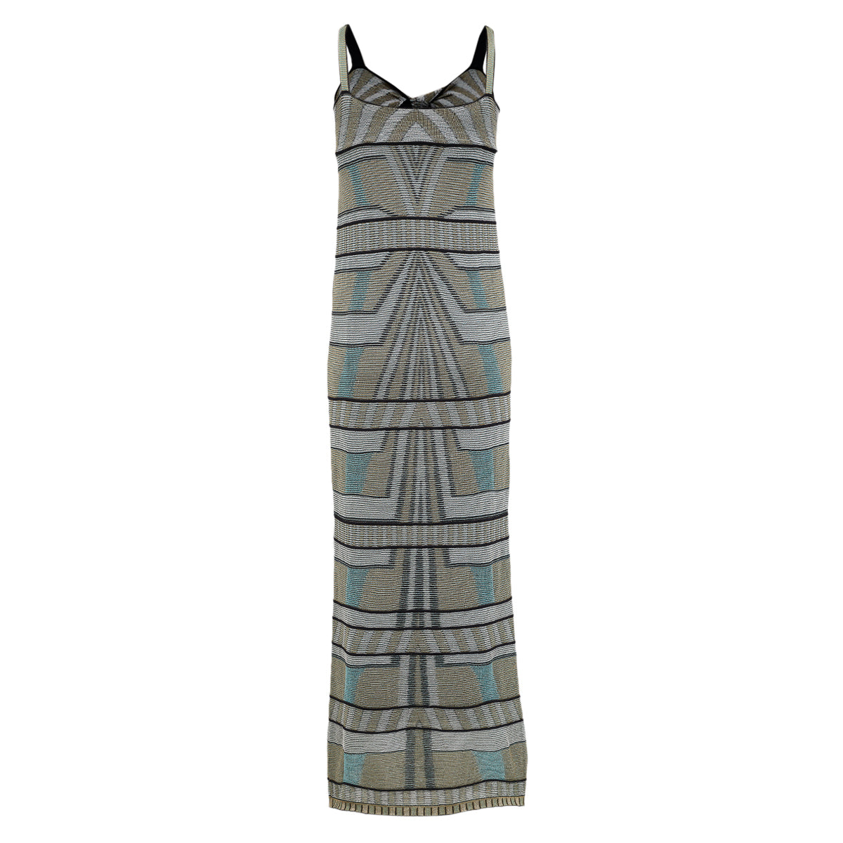 Vestido Missoni Estampa Bege e Azul Tam 36 Br