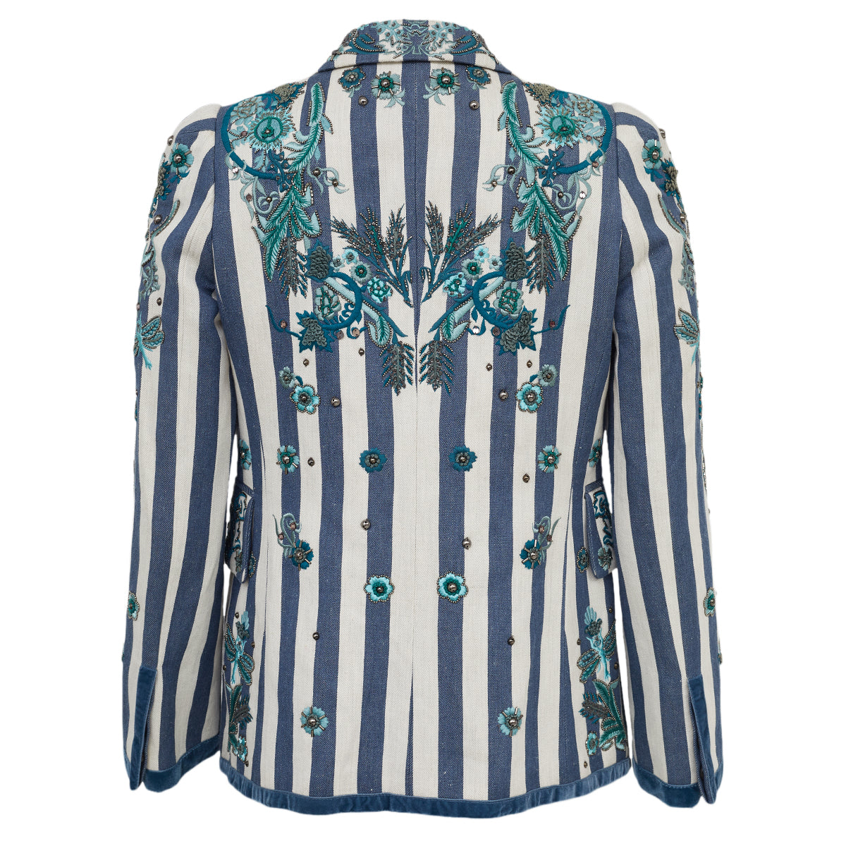 Blazer Roberto Cavalli Listrado Azul Tam 36 Br