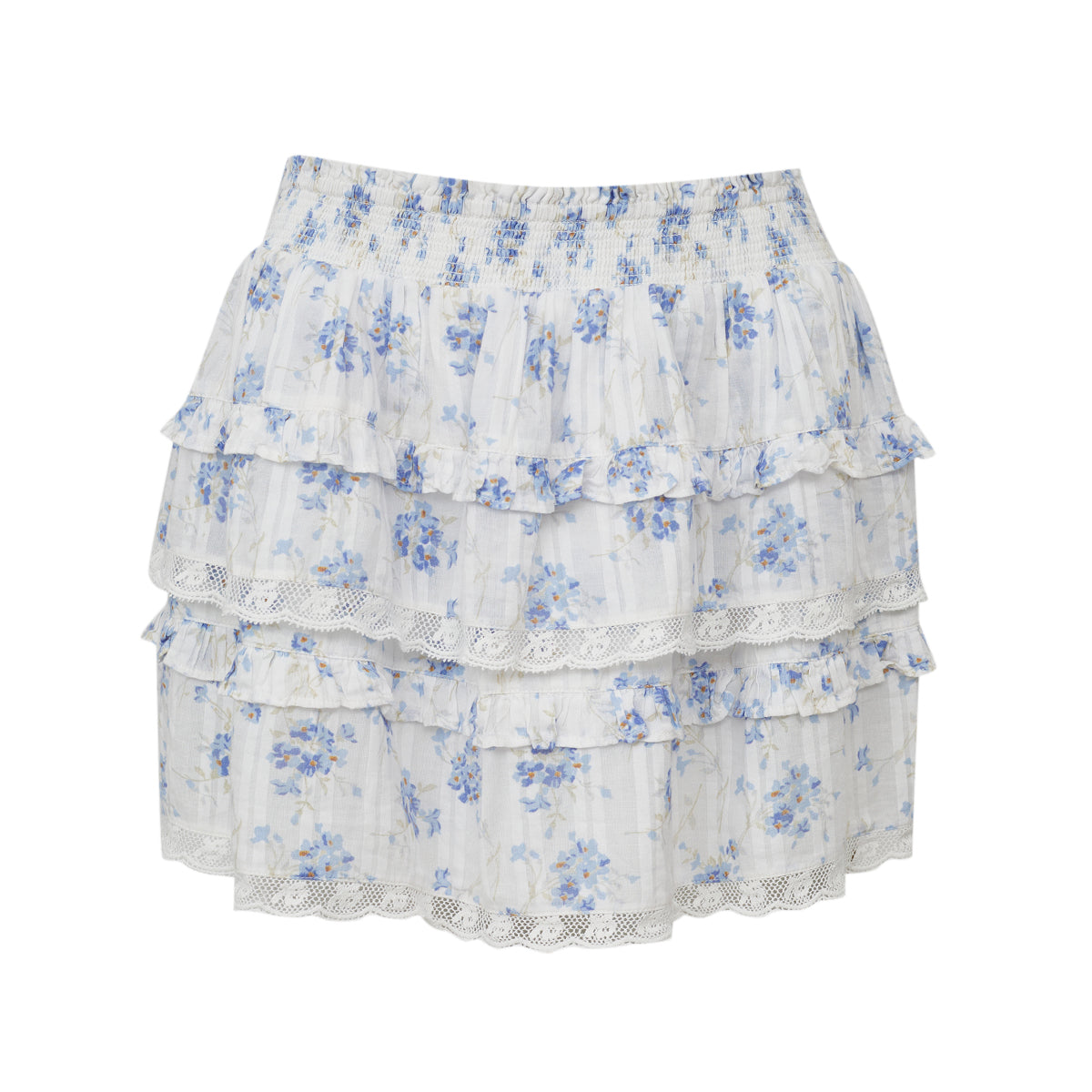 Saia LoveShackFancy Infantil Branca Floral Tam. 14 Anos