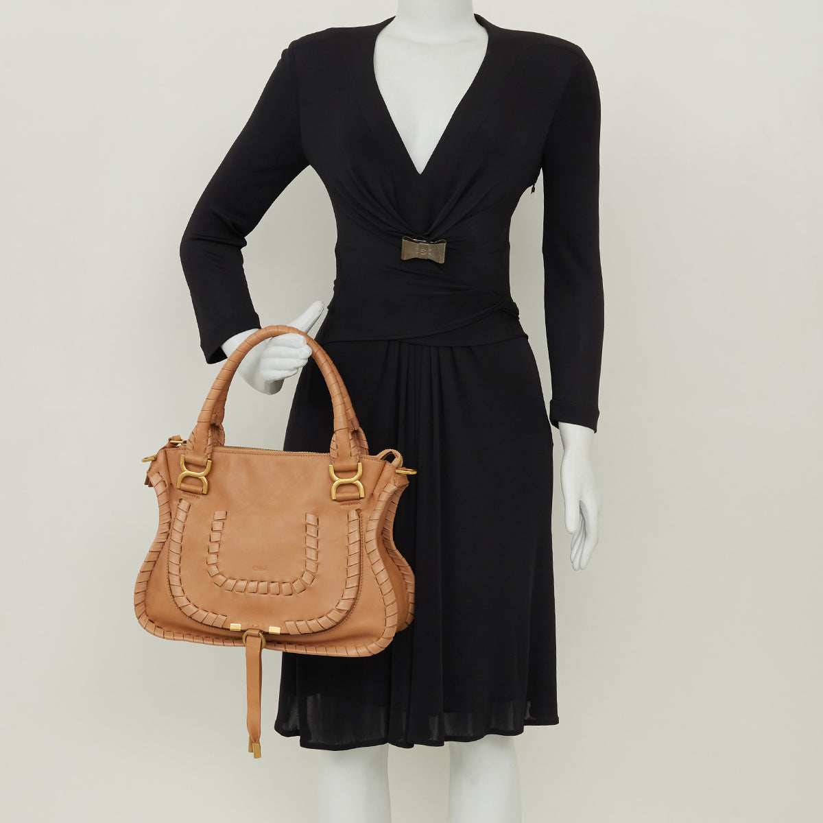 Bolsa Chloé Marcie Leather Tote Women Nude