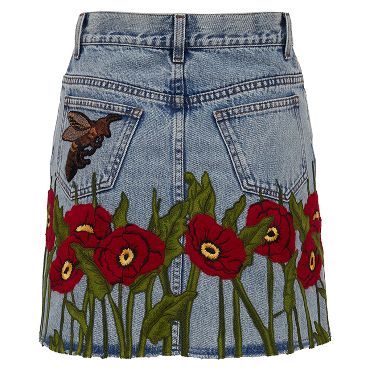 Saia Gucci Bordada Jeans Tam. PP BR