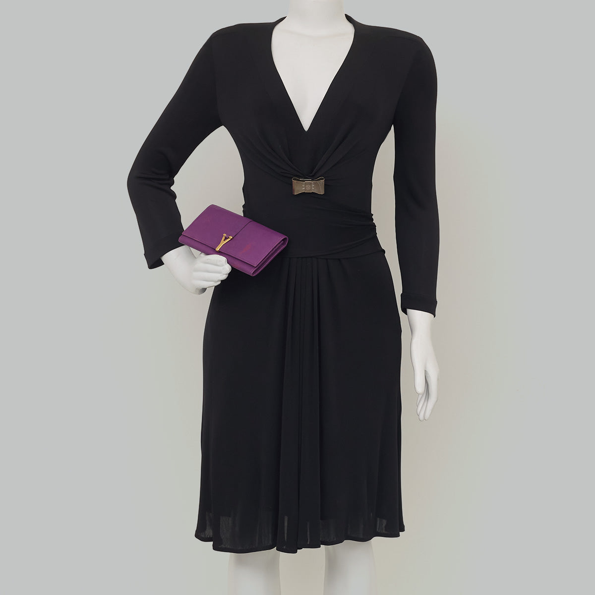 Carteira Saint Laurent pequena Roxa