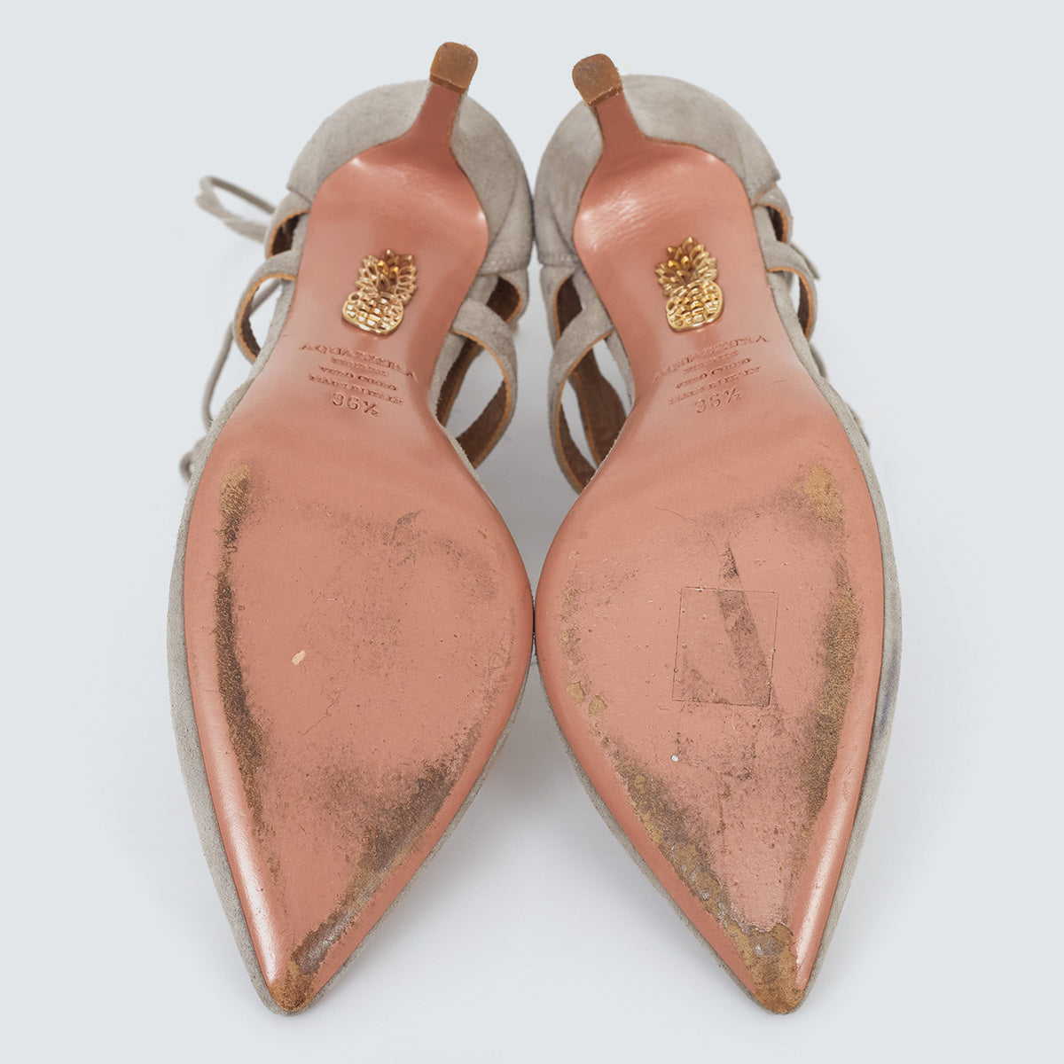 Sandália Aquazzura Cinza Camurça Tam. 34,5 BR