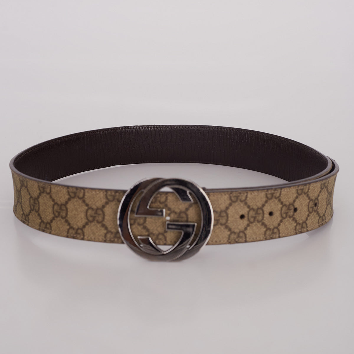 Cinto Gucci GG Monograma Bege