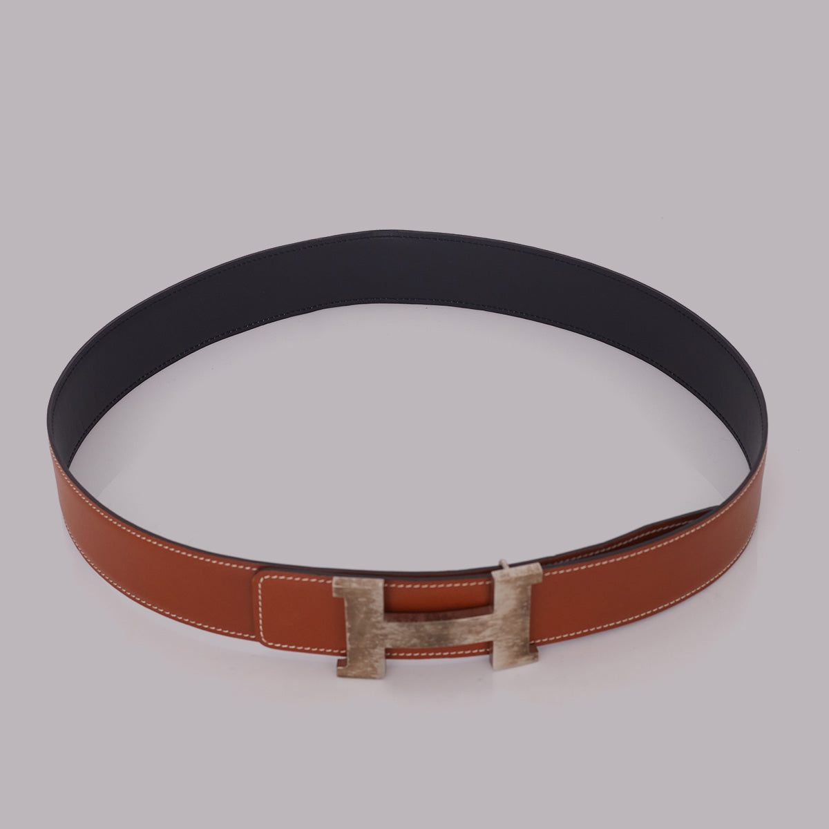 Cinto Hermés Dupla Face Logo Grande