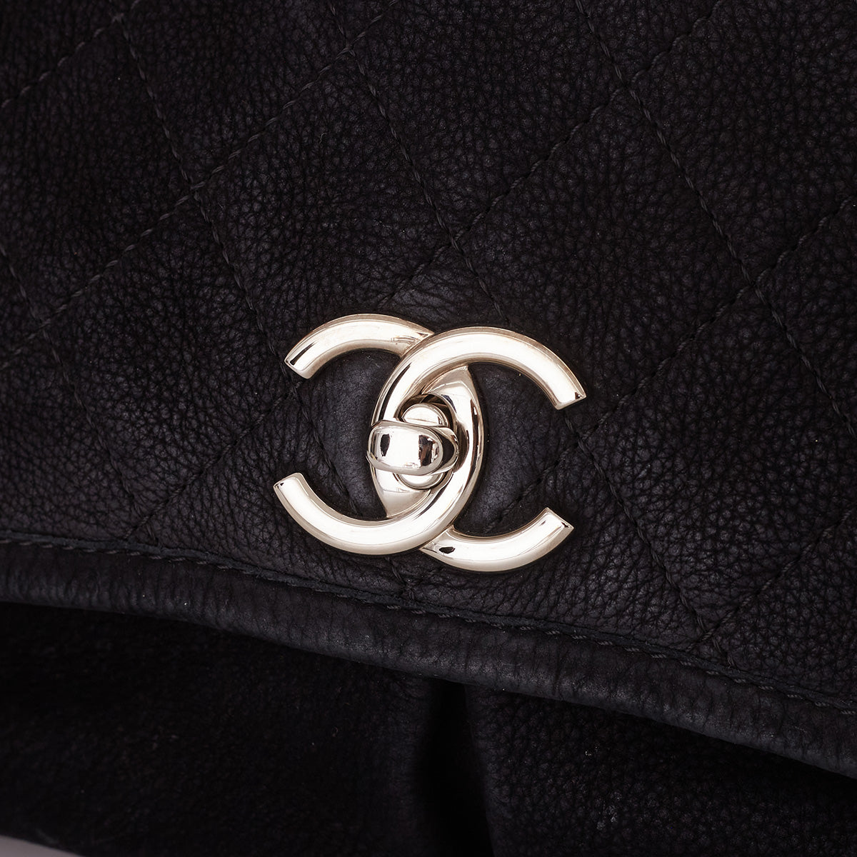Bolsa Chanel Classic Single Flap Suede Preta