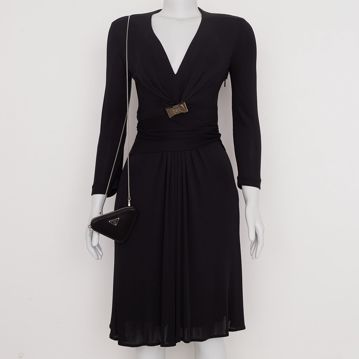 Bolsa Prada Triangle Logo Mini Preta