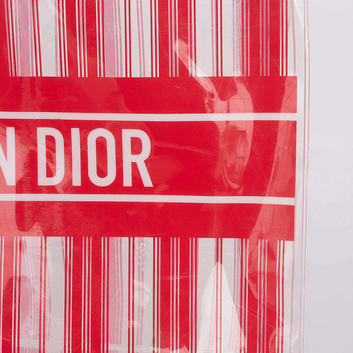 Bolsa Christian Dior Dioriviera Transparente com Listras Vermelhas
