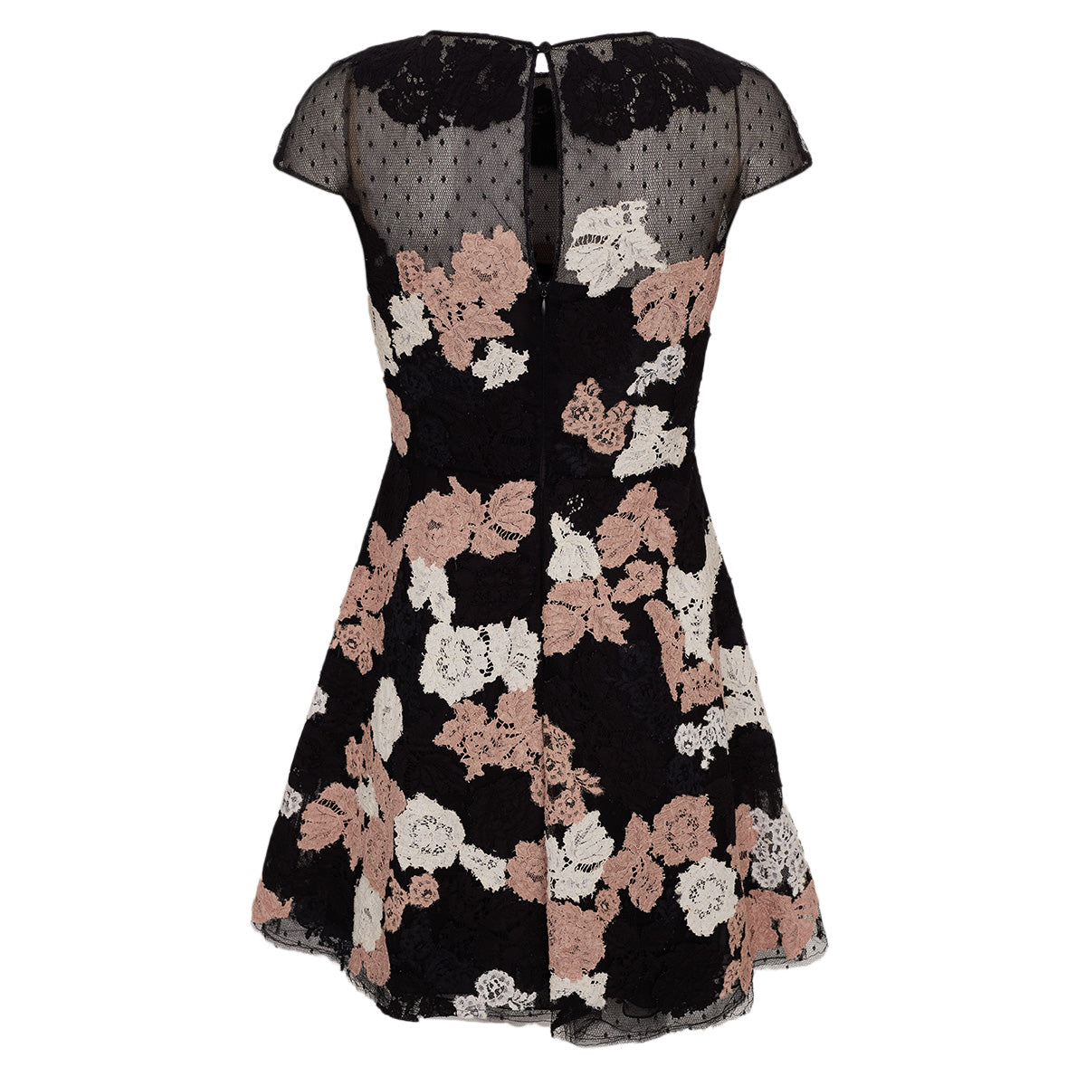 Vestido Valentino Preto Floral Rendado Tam. 38 Br