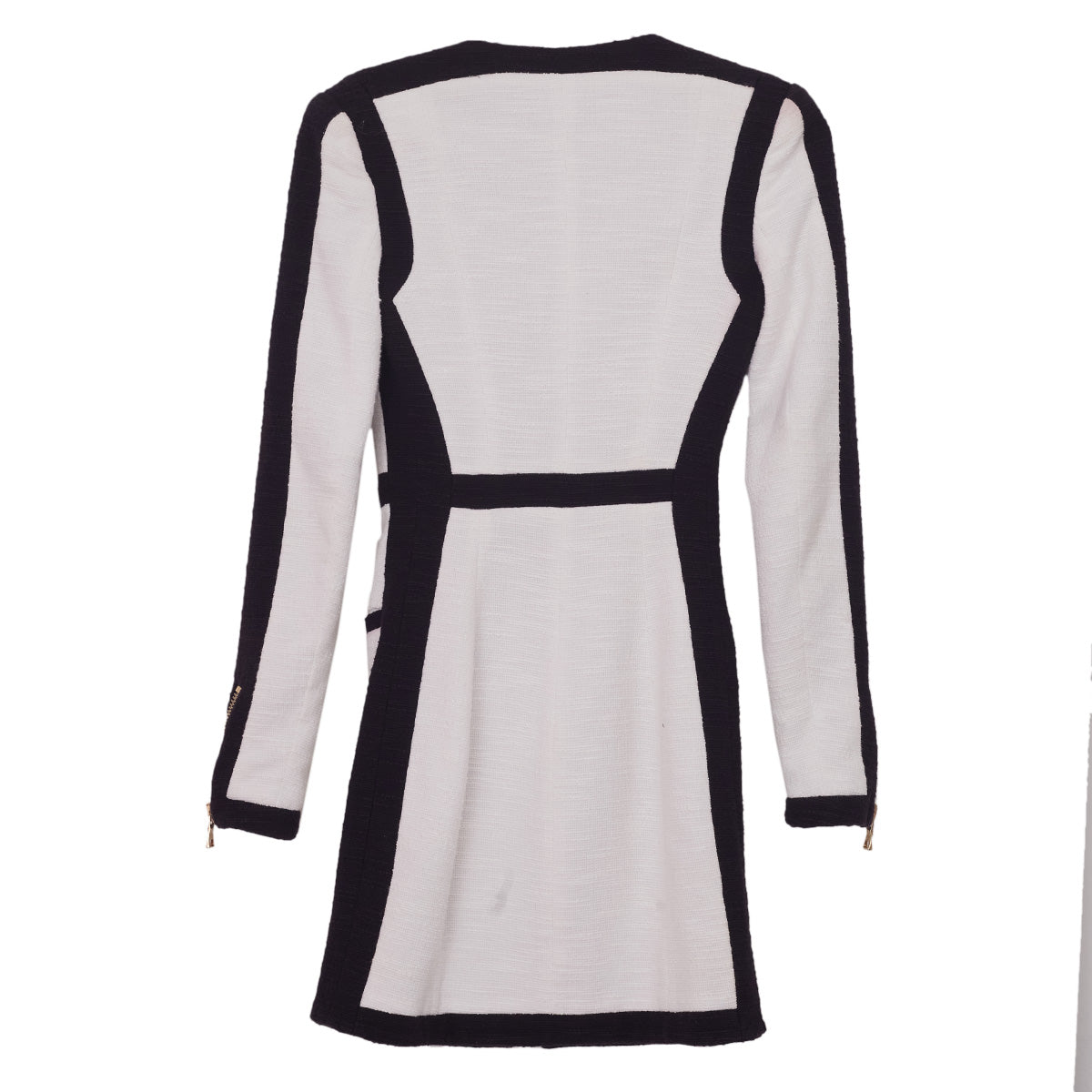 Vestido Balmain Branco e Preto Tam. 34 Br