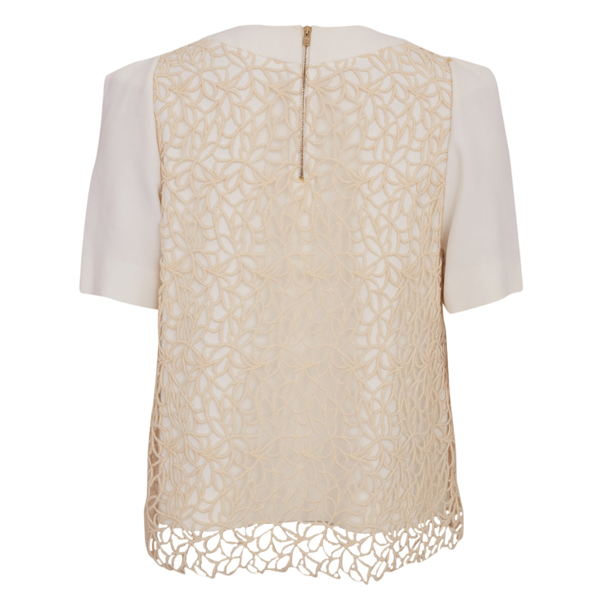 Blusa Chloe Off White com Renda Tam. 38 Br