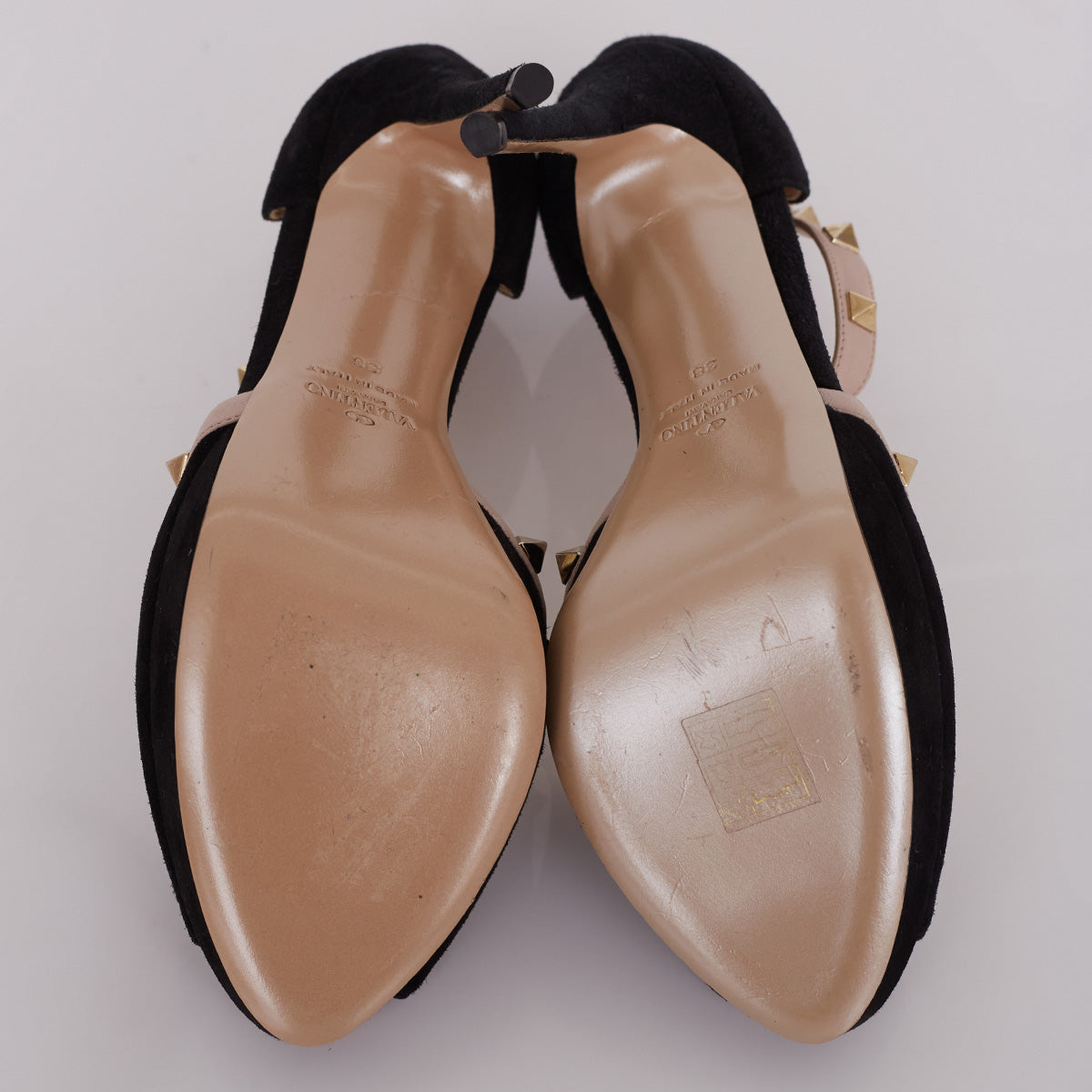 Sapato Valentino Camurça Preto e Nude Tam. 36,5 Br