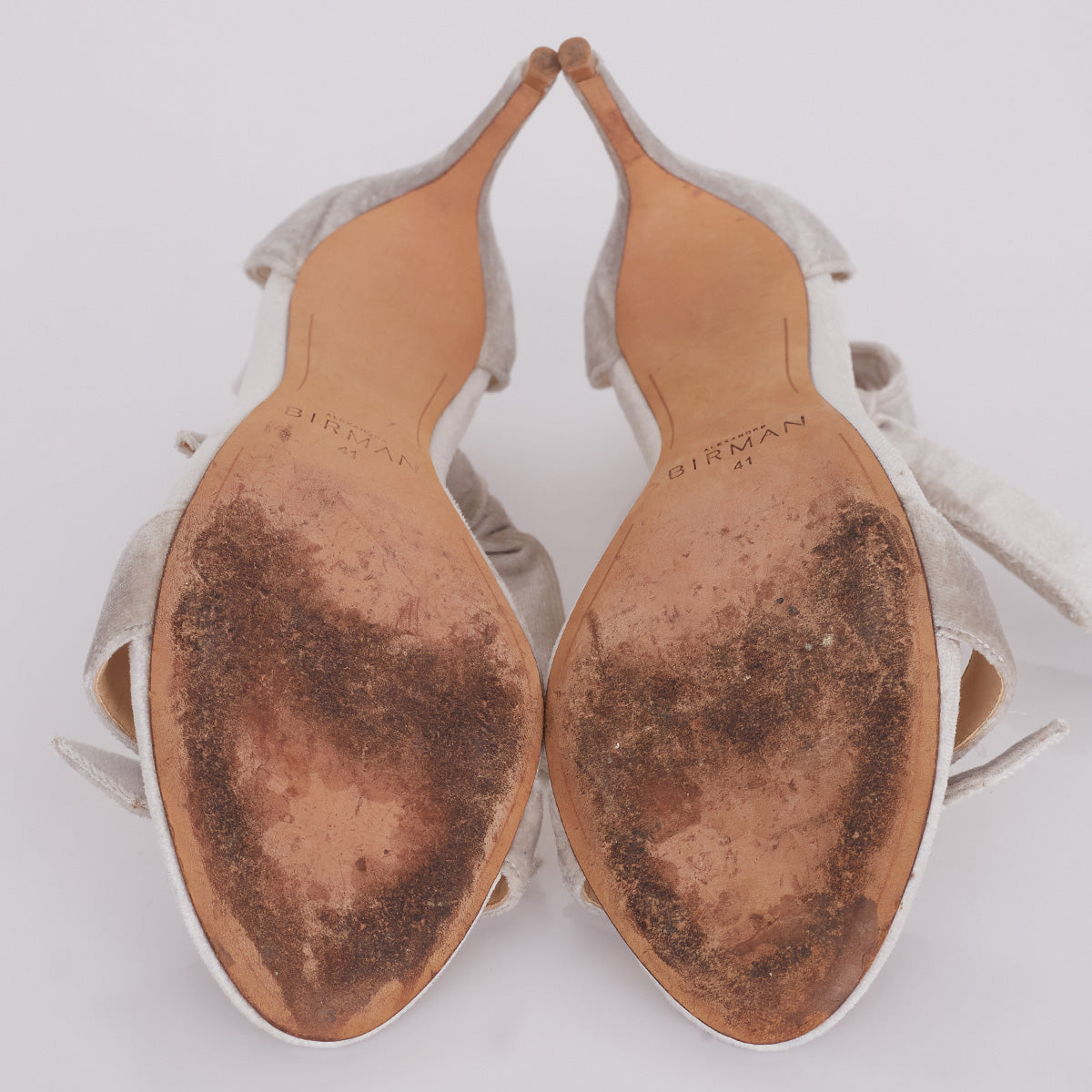 Sandalia Alexandre Birman de Veludo Cinza Tam. 39 BR