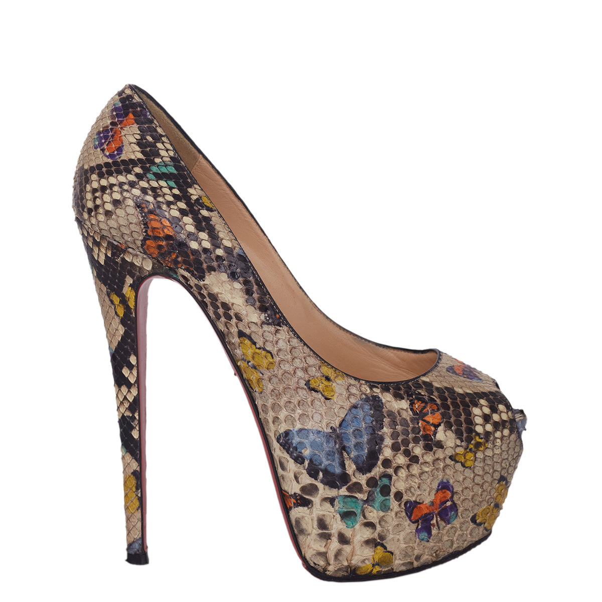 Peep Toe Christian Louboutin Phyton 36 BR – Peguei Bode