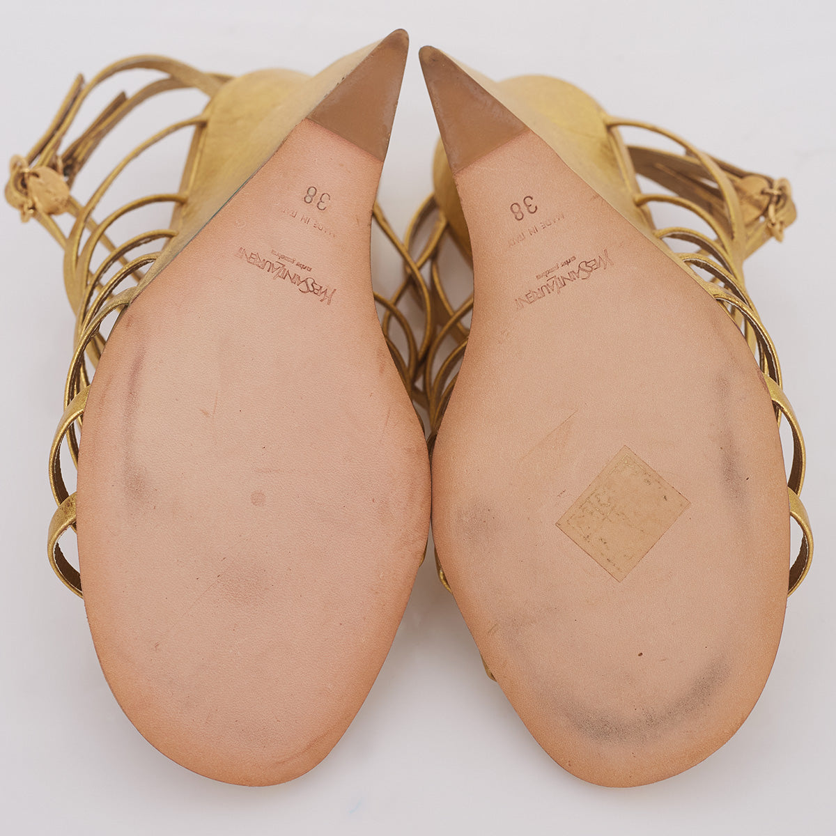 Sandalia Saint Laurent Dourada Tam. 36 BR