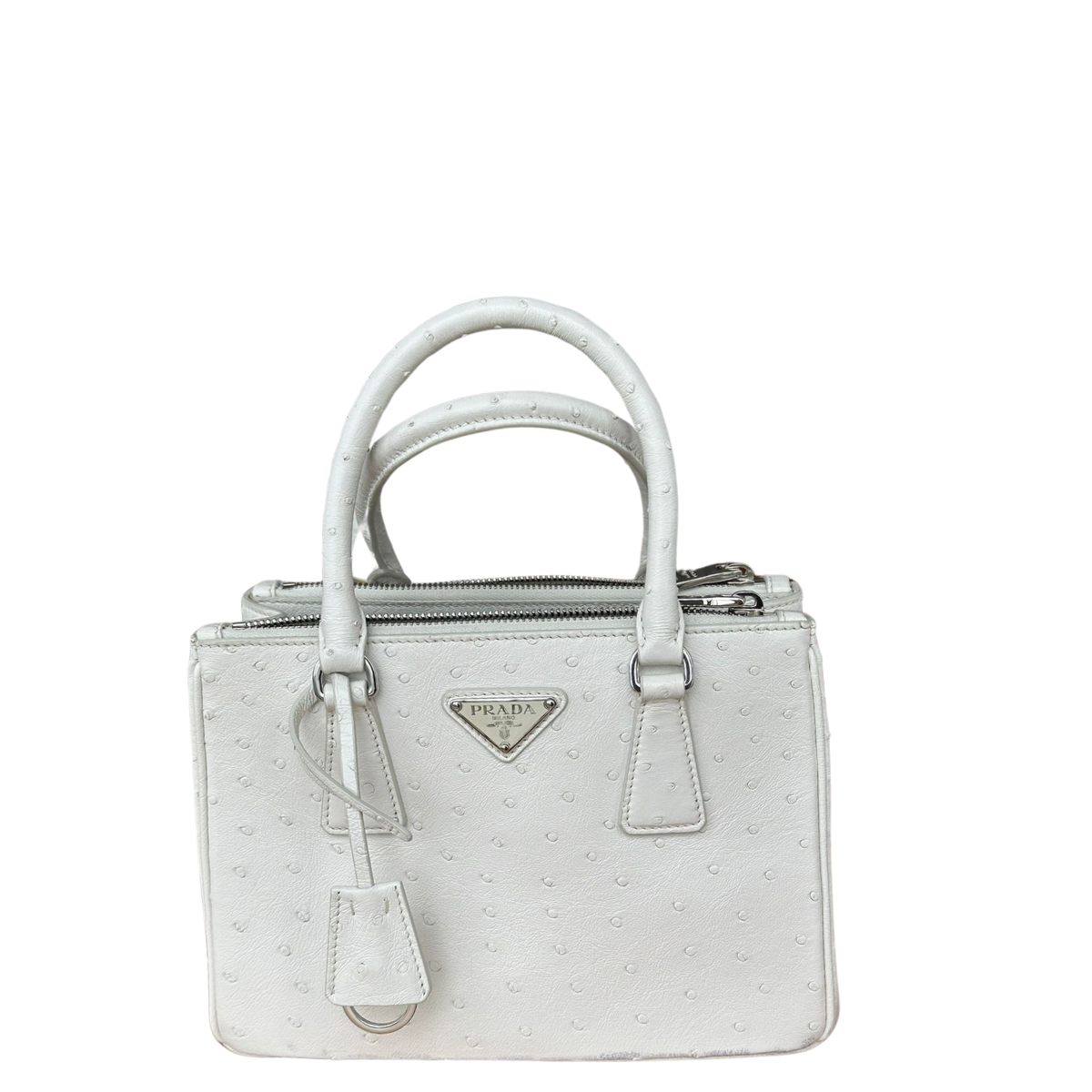 Bolsa Prada Galleria Avestruz Branca – Peguei Bode