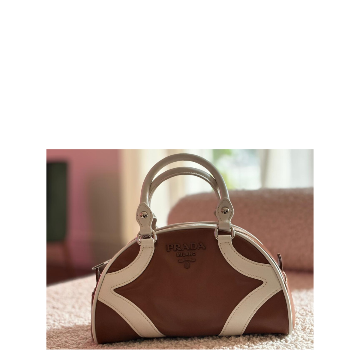 Bolsa Prada Bowling Bag Marrom
