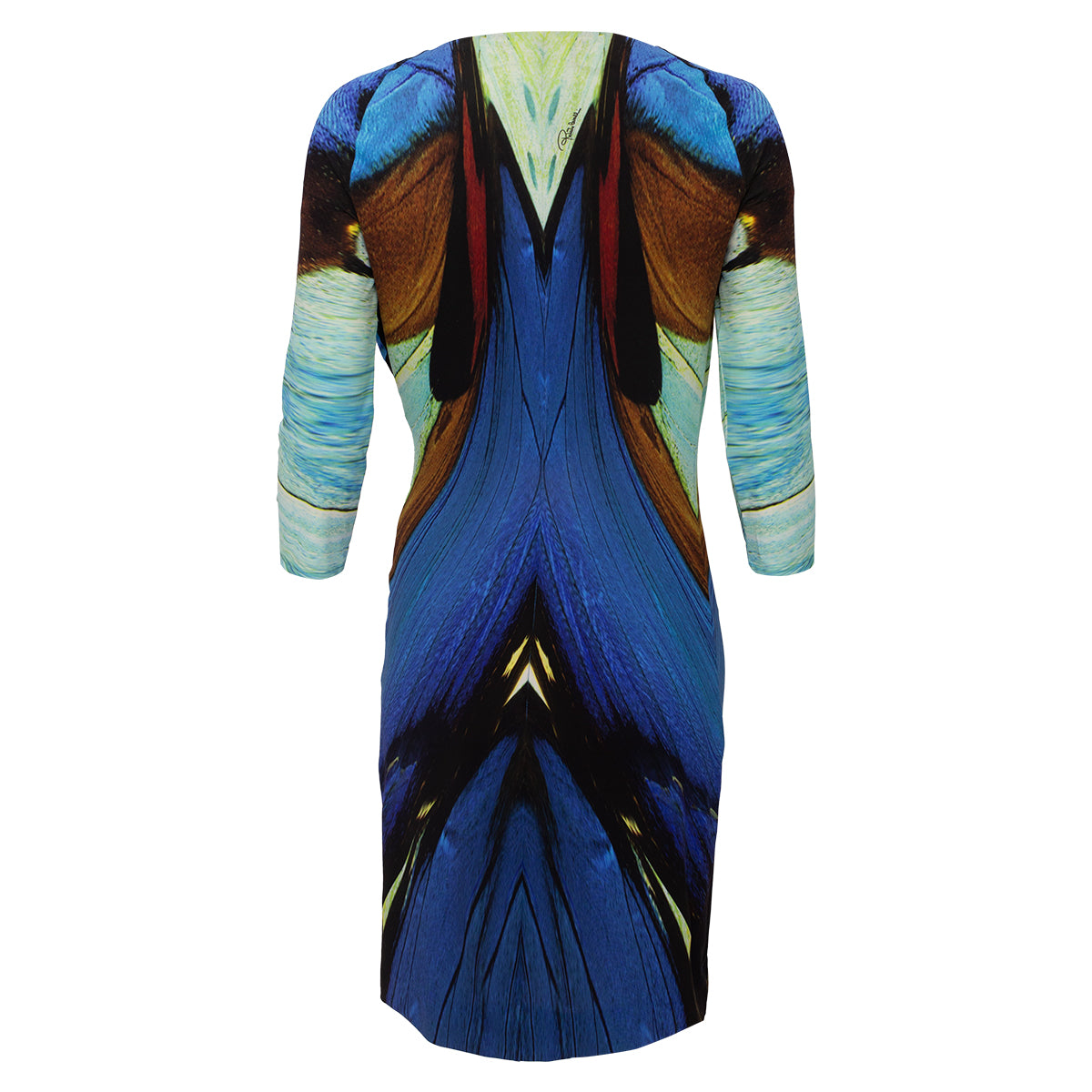 Vestido Roberto Cavalli Azul com Verde Tam. 40 Br
