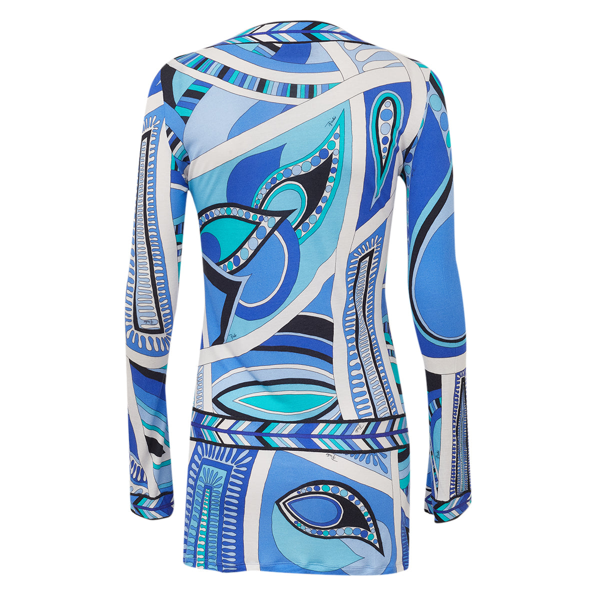 Blusa Emilio Pucci Estampado Azul Tam 38 Br