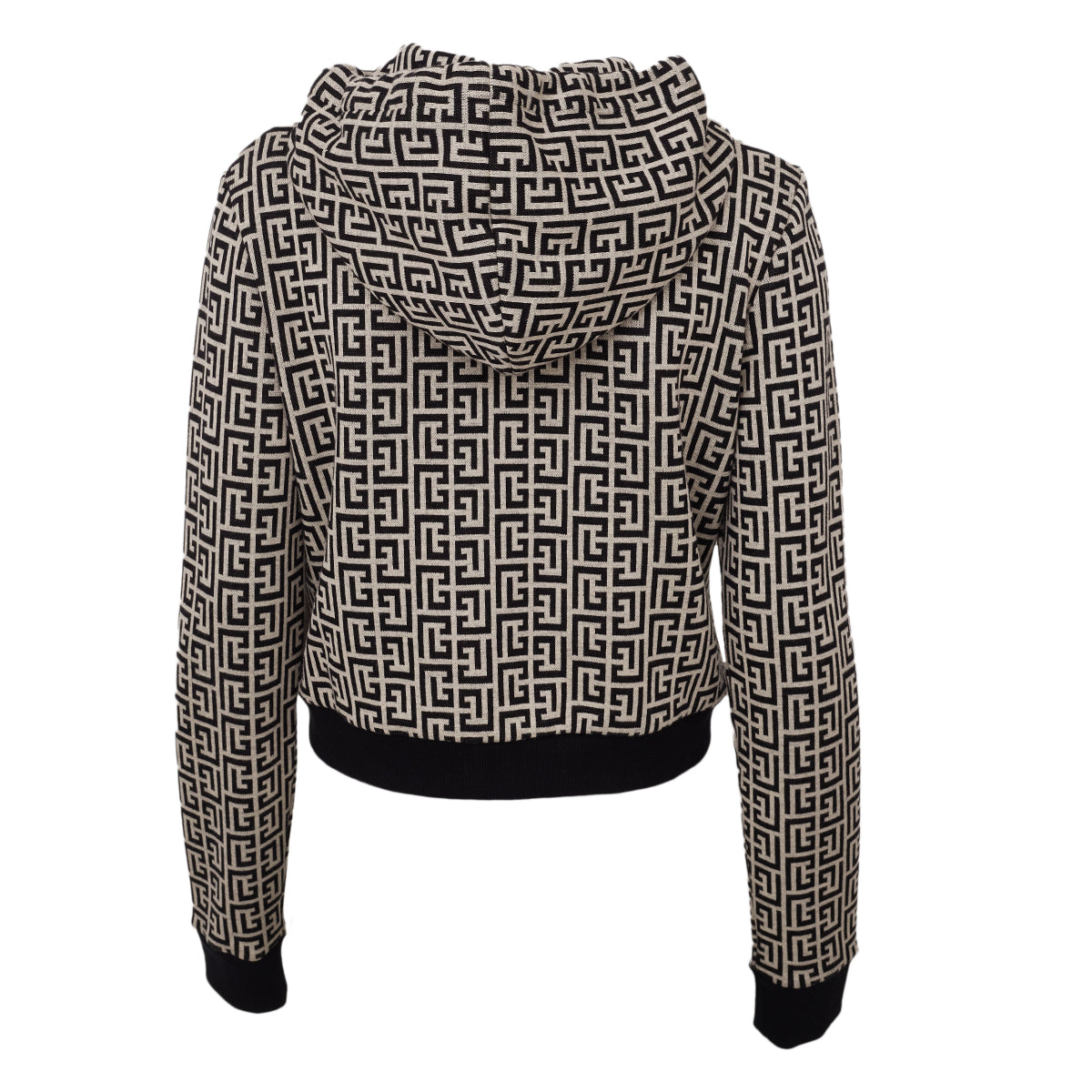 Jaqueta Balmain Preta e Branca Moletom Tam M
