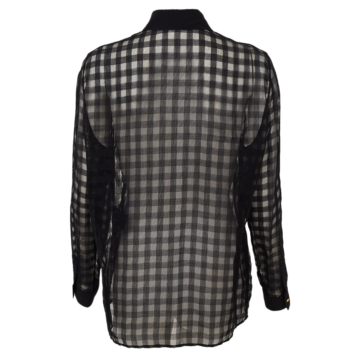 Camisa Versace Preta Quadriculada Tam 42 Br