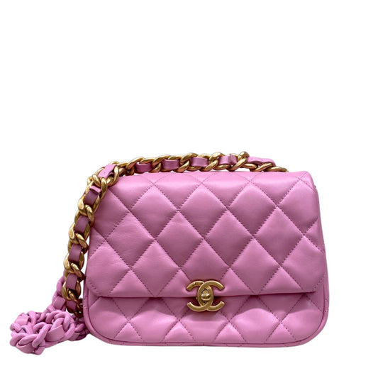 Bolsa Chanel CC Flap Rosa Claro