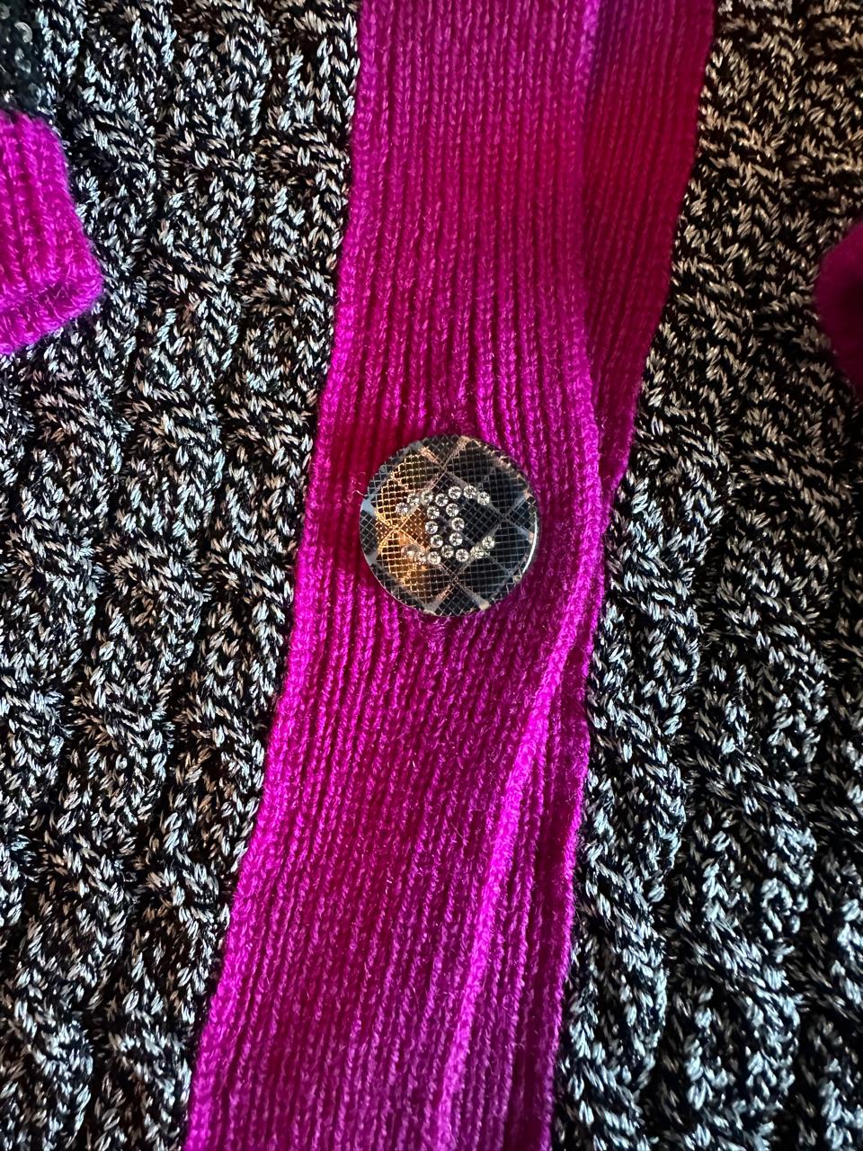 Casaco Chanel Cinza e Rosa Tam. 38