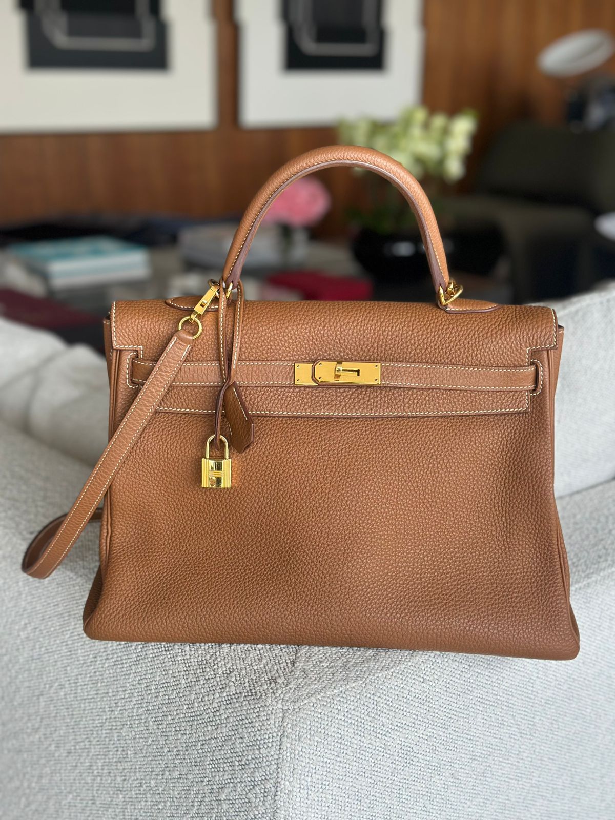 Bolsa Kelly 32 Marrom