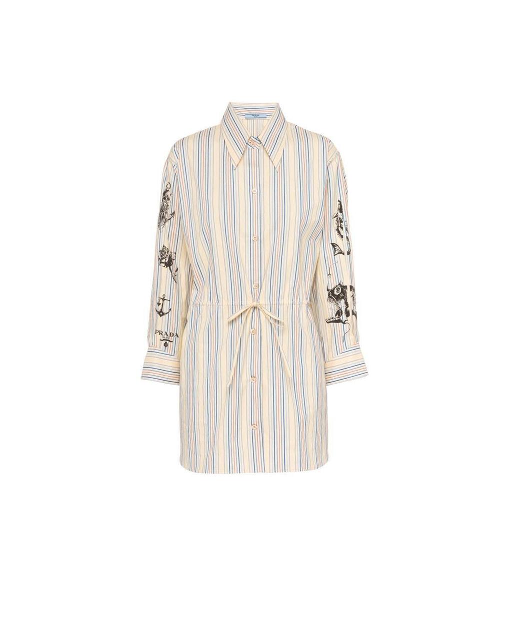 Camisa Prada popeline estampada Tam. 40 BR