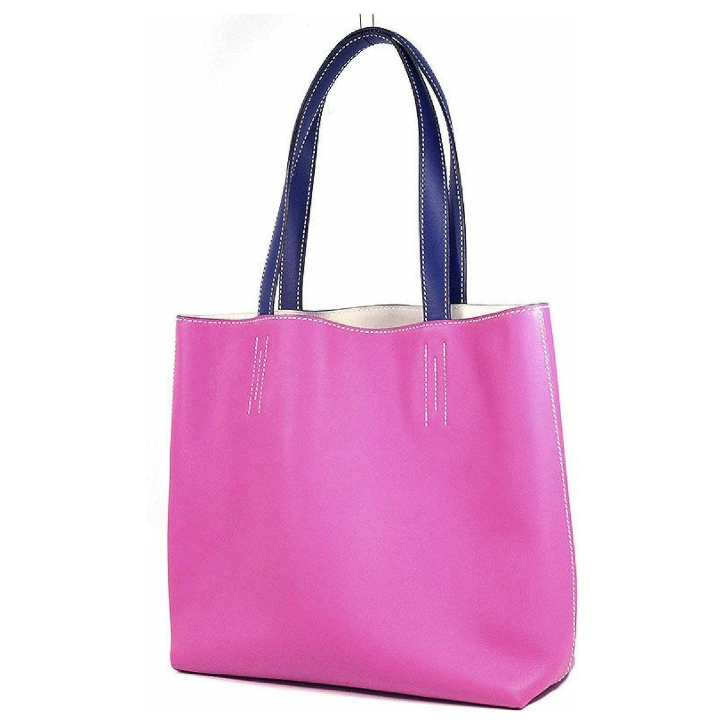Bolsa Hermès Double Sens 36 Reversible Tote rosa e azul