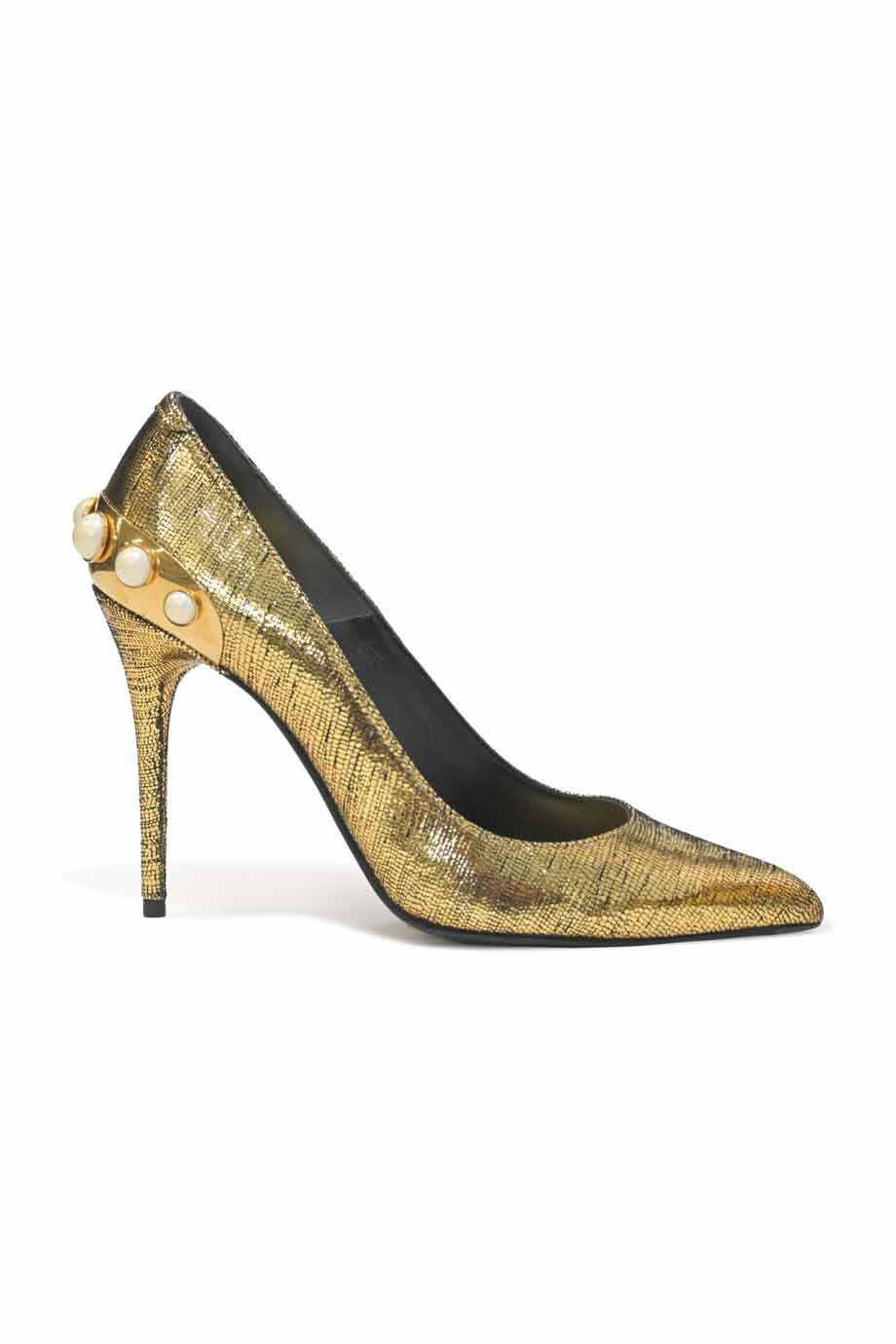 Scarpin Alexander McQueen dourado TAM. 36,5 BR