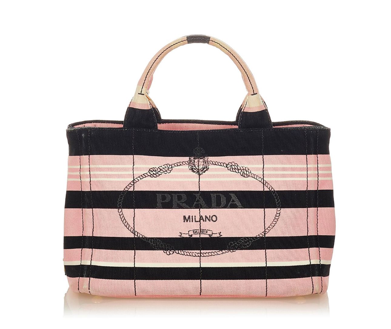Bolsa Prada Canapa Tote Bag rosa e preto
