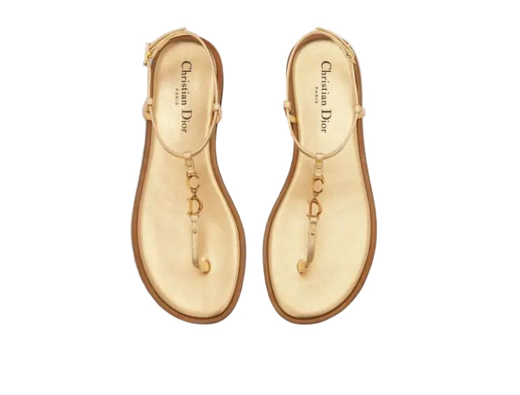 Rasteira Christian Dior Couro Dourado TAM. 35 BR