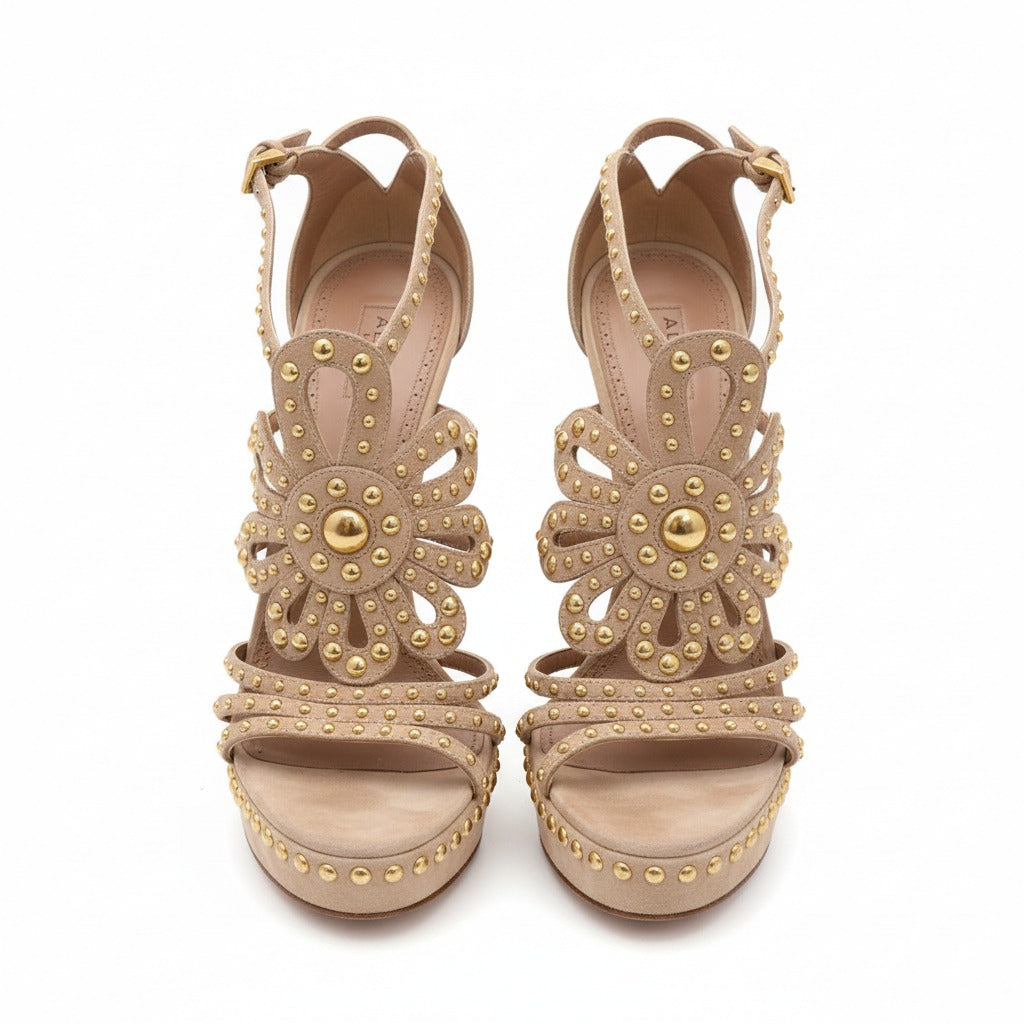 Sandália Alaia Bege Camurça Tam. 34 BR