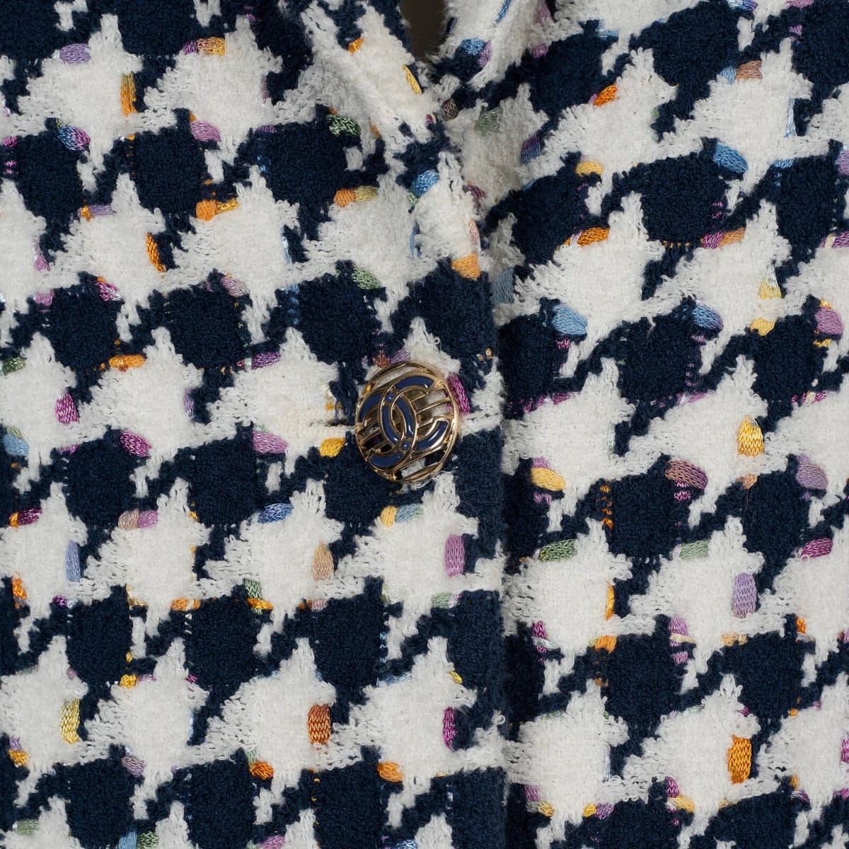 Casaco Chanel Navy oversized tweed Tam. G